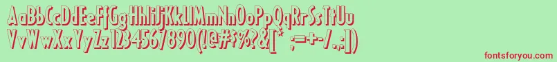 Ricksamericannf-fontti – punaiset fontit vihreällä taustalla