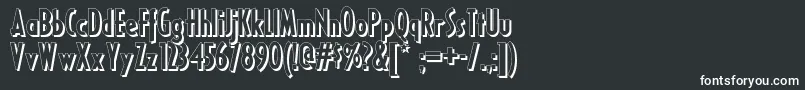Ricksamericannf-fontti – valkoiset fontit mustalla taustalla