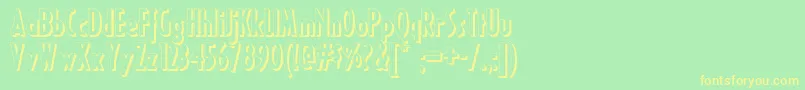 Ricksamericannf-fontti – keltaiset fontit vihreällä taustalla