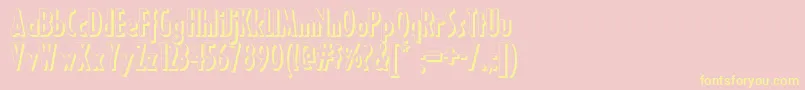 Ricksamericannf-fontti – keltaiset fontit vaaleanpunaisella taustalla