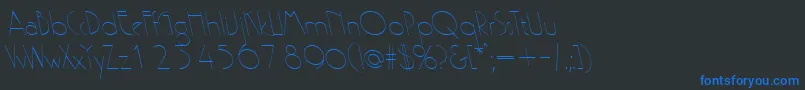 GatsbybackslantRegular Font – Blue Fonts on Black Background