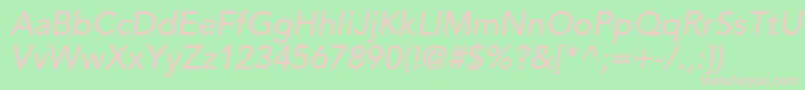 AvenirltstdMediumoblique Font – Pink Fonts on Green Background