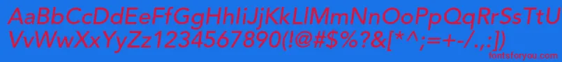 AvenirltstdMediumoblique Font – Red Fonts on Blue Background