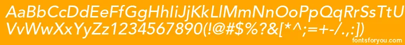 AvenirltstdMediumoblique Font – White Fonts on Orange Background