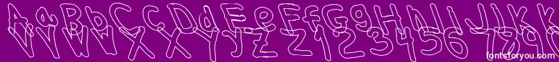 Police Thickerthanolleftalic – polices blanches sur fond violet