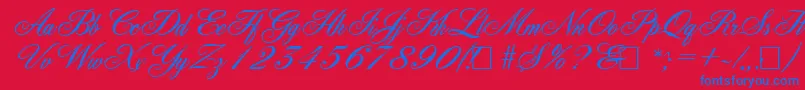 AncestorySf Font – Blue Fonts on Red Background