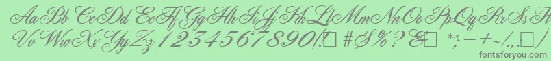 AncestorySf Font – Gray Fonts on Green Background