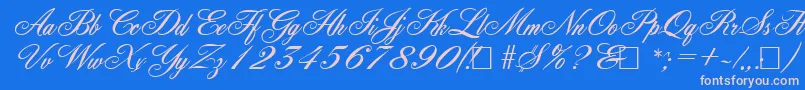 AncestorySf Font – Pink Fonts on Blue Background