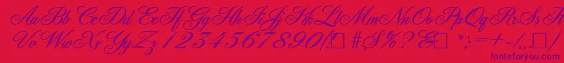 AncestorySf Font – Purple Fonts on Red Background