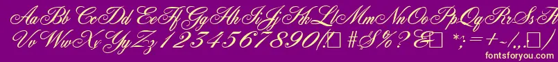 AncestorySf Font – Yellow Fonts on Purple Background