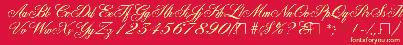 AncestorySf Font – Yellow Fonts on Red Background