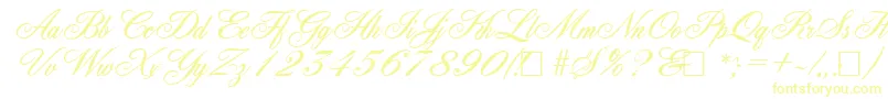 AncestorySf Font – Yellow Fonts on White Background