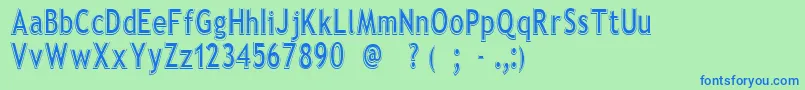 EleganteRegular-fontti – siniset fontit vihreällä taustalla
