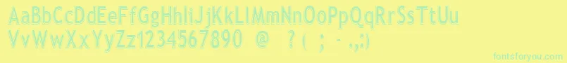 Czcionka EleganteRegular – zielone czcionki na żółtym tle