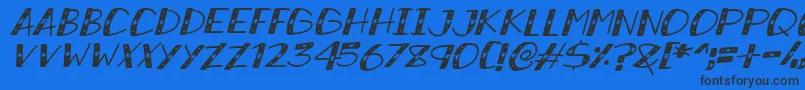 SnowySparklesItalic Font – Black Fonts on Blue Background