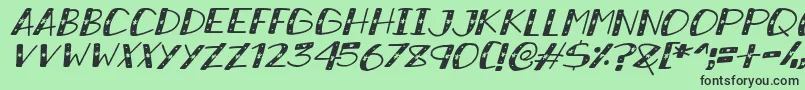 SnowySparklesItalic Font – Black Fonts on Green Background
