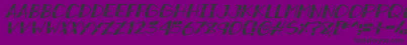 SnowySparklesItalic Font – Black Fonts on Purple Background