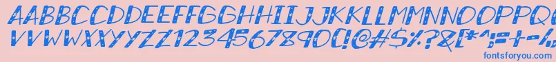 fuente SnowySparklesItalic – Fuentes Azules Sobre Fondo Rosa