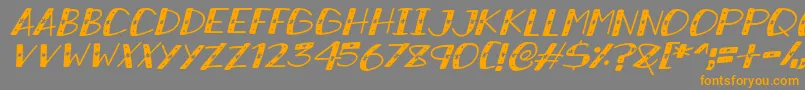 SnowySparklesItalic Font – Orange Fonts on Gray Background