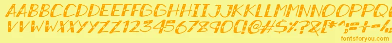 fuente SnowySparklesItalic – Fuentes Naranjas Sobre Fondo Amarillo
