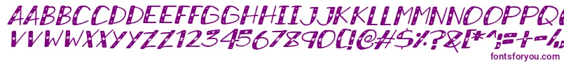 SnowySparklesItalic-Schriftart – Violette Schriften auf weißem Hintergrund