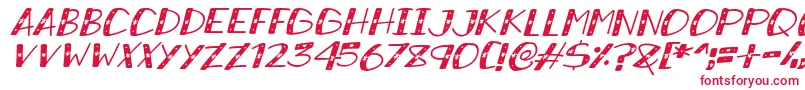 SnowySparklesItalic Font – Red Fonts on White Background
