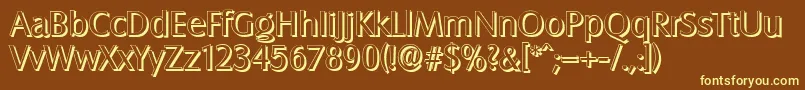SalzburgshadowRegular-Schriftart – Gelbe Schriften auf braunem Hintergrund