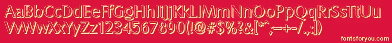 SalzburgshadowRegular Font – Yellow Fonts on Red Background