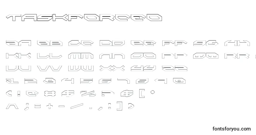 Шрифт Taskforceo – алфавит, цифры, специальные символы