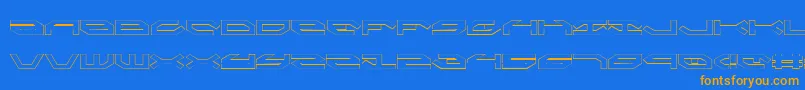 Taskforceo Font – Orange Fonts on Blue Background