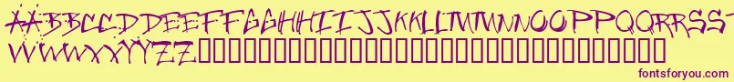 Weitere Informationen zur Jungleclean-Schriftart Jungleclean-Schriftart – Violette Schriften auf gelbem Hintergrund