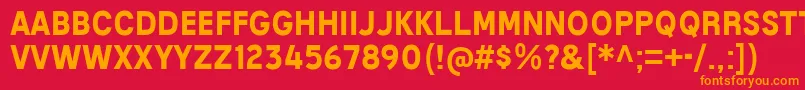 フォントMixolydianTitlingBd – 赤い背景にオレンジの文字