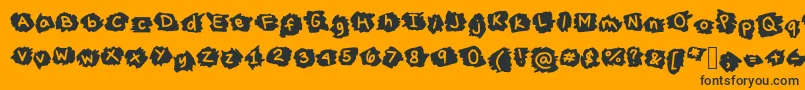 MissTerious-Schriftart – Schwarze Schriften auf orangefarbenem Hintergrund