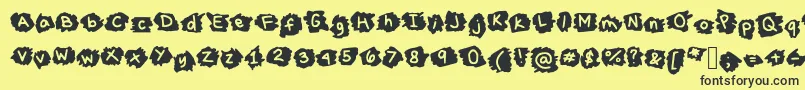MissTerious-Schriftart – Schwarze Schriften auf gelbem Hintergrund