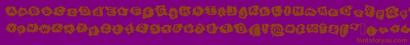 フォントMissTerious – 紫色の背景に茶色のフォント