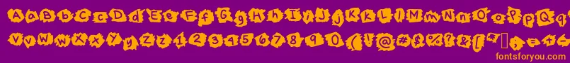 MissTerious-fontti – oranssit fontit violetilla taustalla