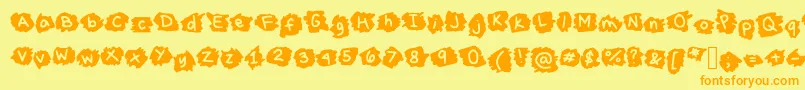 Шрифт MissTerious – оранжевые шрифты на жёлтом фоне