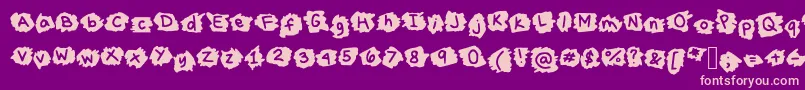 MissTerious-fontti – vaaleanpunaiset fontit violetilla taustalla
