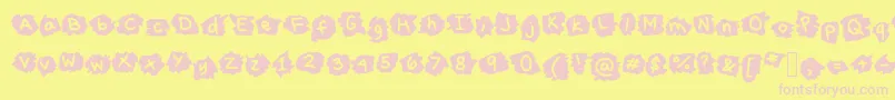 MissTerious Font – Pink Fonts on Yellow Background