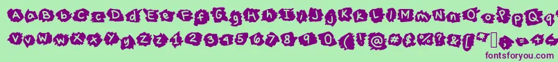 MissTerious-Schriftart – Violette Schriften auf grünem Hintergrund
