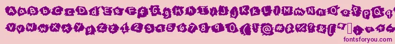 フォントMissTerious – ピンクの背景に紫のフォント