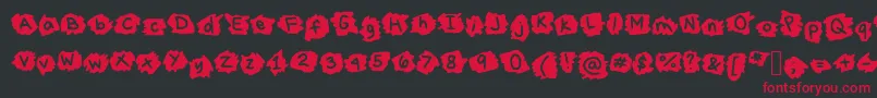 MissTerious-fontti – punaiset fontit mustalla taustalla