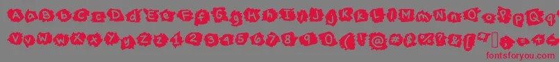 フォントMissTerious – 赤い文字の灰色の背景