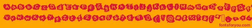 Шрифт MissTerious – красные шрифты на оранжевом фоне