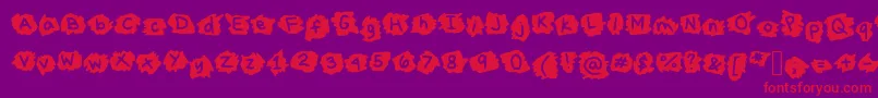 MissTerious-fontti – punaiset fontit violetilla taustalla