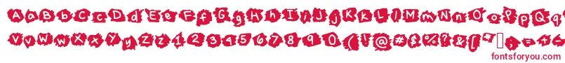フォントMissTerious – 白い背景に赤い文字
