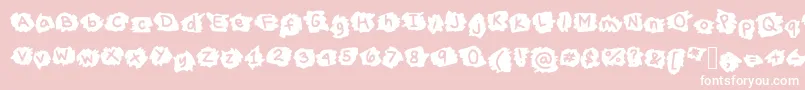 MissTerious-fontti – valkoiset fontit vaaleanpunaisella taustalla