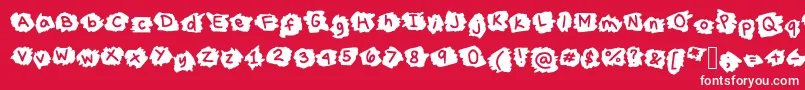 フォントMissTerious – 赤い背景に白い文字