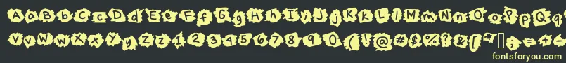 MissTerious-fontti – keltaiset fontit mustalla taustalla