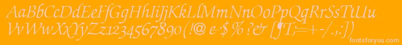 Czcionka ZabriskiescriptswashItalic – różowe czcionki na pomarańczowym tle